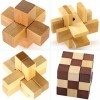 Gracelaza Casse-Tête en Bois Set 4 Pièces - Jouet de Puzzle en Bois - 3D Puzzle en Bois - Jouets pour des Enfants et des Adol