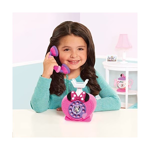 Just Play – Téléphone rotatif Disney Junior Minnie Mouse avec lumières et sons, pour enfants, multicolore, taille S