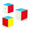 Coolzon Speed Magic Cube Ensemble, 3 Pack Cube Magique 2x2x2 3x3x3 4x4x4 avec Autocollant de PVC 3D Puzzle Cube Brain Teasers