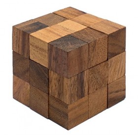 Snake Cube: Taquin du Cerveau 3D Fait à la Main - Bois Puzzle 3D - Casse Tete Jeu de logique. Puzzle 3D pour Enfants Adulte A