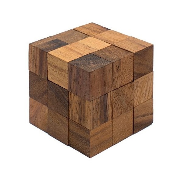 Snake Cube: Taquin du Cerveau 3D Fait à la Main - Bois Puzzle 3D - Casse Tete Jeu de logique. Puzzle 3D pour Enfants Adulte A