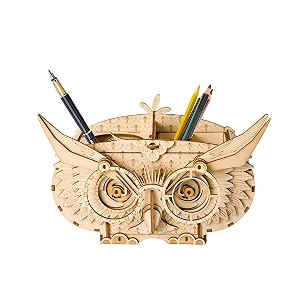 Rongchuang Boîte à Bijoux Puzzle 3D en Bois DIY Vintage Hibou Boîte de Rangement Puzzle 3D Boîte à Trésor Puzzle pour Enfants