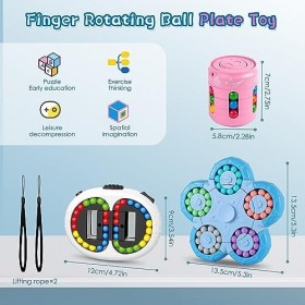 3 Pièces Magiques Tournants Doigt Cube de Rotatif Magic Bean, IQ Jeu Cube Jouet Rotatif, Haricot Magique Créatif Puzzle de Dé