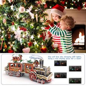 Akemaio Puzzle de Train de Noël 3D Puzzle Express pour lanniversaire de Noël et Cadeau de la Saint-Valentin