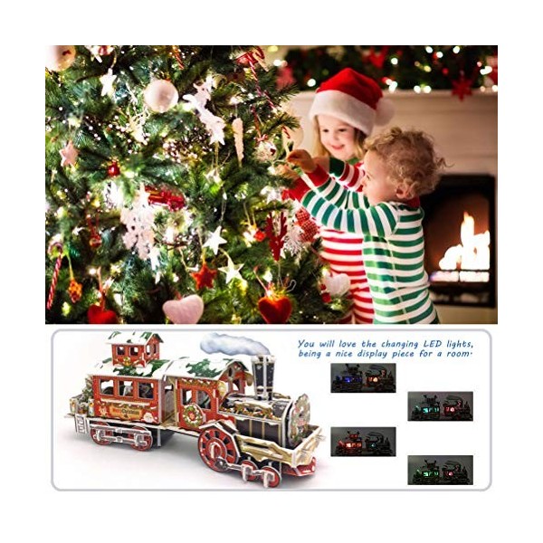Akemaio Puzzle de Train de Noël 3D Puzzle Express pour lanniversaire de Noël et Cadeau de la Saint-Valentin