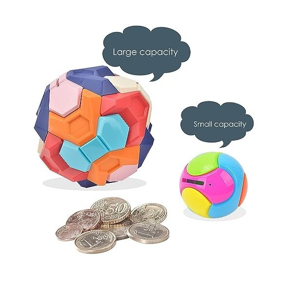 SYXLS Puzzle Boule Tirelire, Boule Enfants Jouets Educatifs 3D Puzzle pour Enfants Banque de Dépôt Assemblé Boîte de Dépôt Ed