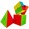 EACHHAHA 3 pièces Speed Cube Set,2x2,3x3,Pyramide,Professionnel, Lisse, Haute tolérance aux pannes,Convient aux Exercices de 