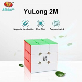 FunnyGoo YongJun YJ YuLong 2M 3x3x3 V2M Cube Magique Puzzles Lisses Cube + Support Un Cube Stickerless 