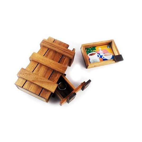 Boîte en Bois 3D Puzzle Secret Déballez Une boîte Cadeau cachée avec Une cachette ou des Compartiments pour Un Amateur de Puz