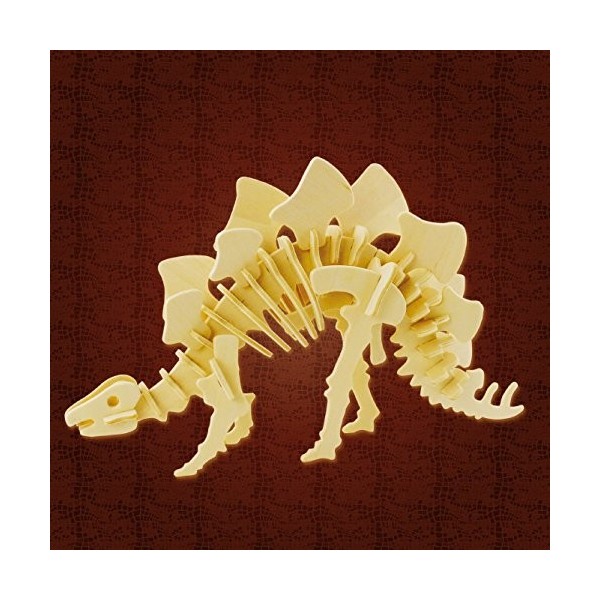 LOGICA GIOCHI Puzzle 3D - Stegosaurus - 27x8x15 cm, 43 pièces à colorier