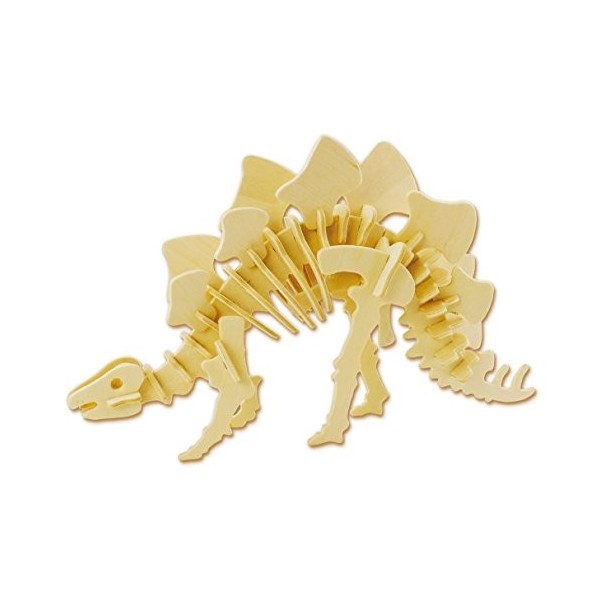 LOGICA GIOCHI Puzzle 3D - Stegosaurus - 27x8x15 cm, 43 pièces à colorier