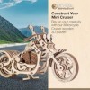 EWA Eco-Wood-Art Moto 3D mécanique en Bois-Puzzle pour Adultes et Adolescents-Assemblage sans colle-152 pièces, Cruiser, Natu