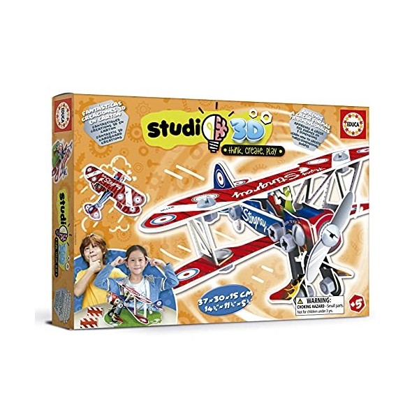 Educa - Puzzle 3D Studio 3D Avion, Puzzle pour Enfants Casse-tête pour Développement, Agilité et Amusement Les garçons et Fi