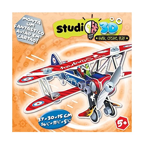 Educa - Puzzle 3D Studio 3D Avion, Puzzle pour Enfants Casse-tête pour Développement, Agilité et Amusement Les garçons et Fi