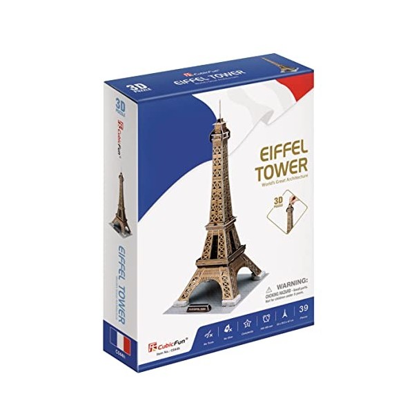 Party town Paris, Tour Eiffel, Adultes et Puzzle 3D Enfants, C044H, Bleu