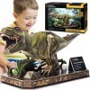 Puzzle 3D Dinosaure T-Rex Jouet pour Garçon Fille 5 6 7 Ans National Geographic pour Décorer Le Parc des Dinosaures, Puzzle 3