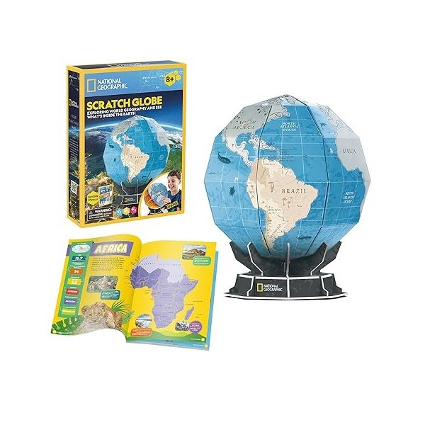 Puzzle 3D Mappemonde Globe National Geographic - Puzzle 3D Enfant +8 Ans | Globe Terrestre Enfant 32 Pièces | Maquette À Mont