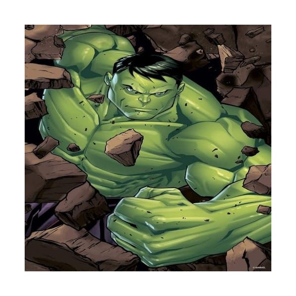 Grandi Giochi Marvel Avengers Hulk Puzzle lenticulaire Vertical avec 300 pièces incluses et boîte en Fer Blanc avec Effet 3D-