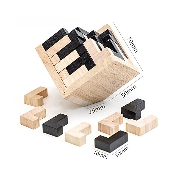 XLKJ 3D Jeu de Puzzle en Bois, Casse-tête Jigsaw Lock Jouet éducatif Cadeau pour Enfants et Adultes