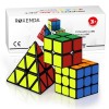 ROXENDA Speed Cube Set, Cube de Vitesse 2X2 3X3 Pyramid Original Cube Magique