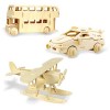 Georgie Porgy Kits de Construction en Bois Puzzle en Bois 3D Scie Sauteuse Maquettes en Bois pour Les Enfants Jouet Lot de 3 