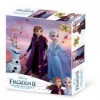 Grandi Giochi- Frozen, Elsa, Anna e Olaf II Puzzle lenticulaire Horizontal avec 500 pièces incluses et Emballage avec Effet 3