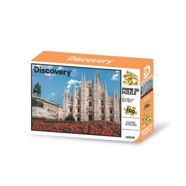 Grandi Giochi Discovery Duomo Milano Puzzle lenticulaire Horizontal, avec 500 pièces incluses et Emballage avec Effet 3D-PUV0