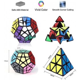 ROXENDA Ensemble Speed Cube, Pyramide Megaminx Speed Cube Smooth Puzzle Cube Set, 2 Pack