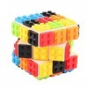 Speed Rubix Cube 3x3, construit sur Brique Magic Cube 2 en 1 Brain Brick et Puzzle de Jeu, Compatible avec Lego Children Adul