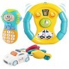 deAO- Volant, téléphone Portable et Porte-clés de Voiture avec Effets Lumineux et sonores pour Enfants et Tout-Petits – Excel