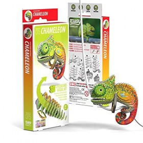 EUGY- Chameleon Puzzle 3D Caméléon pour Enfants et Adultes-À Monter soi-même-Animaux-À partir de 6 Ans, EH-075
