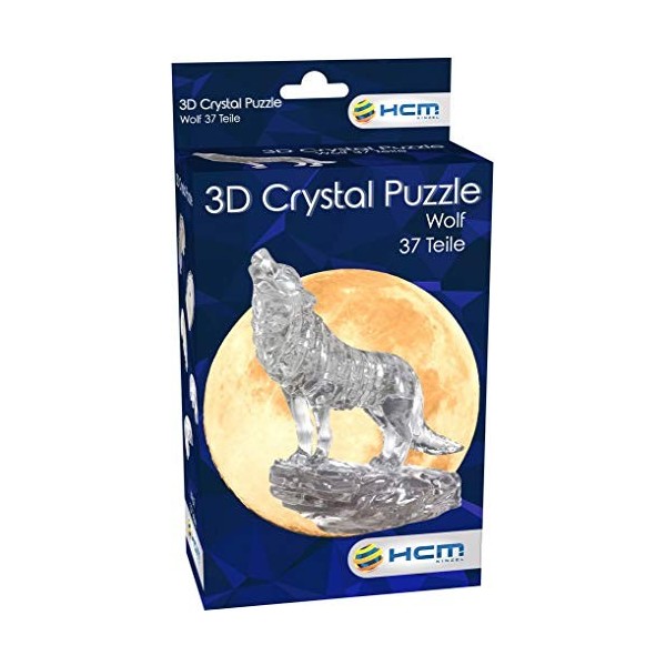 HCM Kinzel- Crystal Puzzle Loup Noir 37 pièces, 59181, coloré