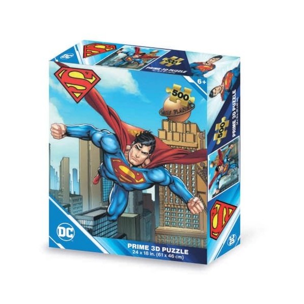 Grandi Giochi DC Comics Superman Puzzle lenticulaire Horizontal avec 500 pièces incluses et Emballage avec Effet 3D-PUD03000,