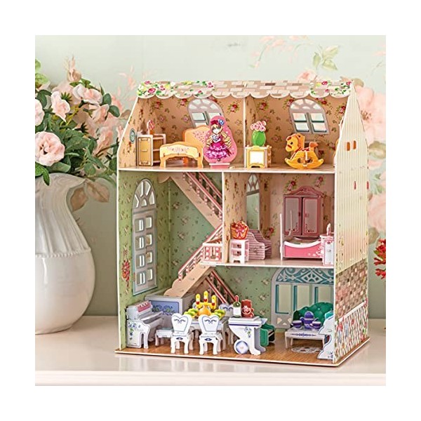 Party town Dreamy Doll House Puzzle 3D – Maisons de poupées pour Filles – 160 pièces – 170 Minutes de Montage – 8 Ans ou Plus