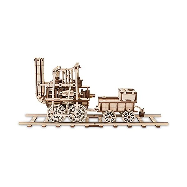 EWA Eco-Wood-Art Puzzle 3D en bois-Casse tête adulte et adolescent-Assemblage sans Colle-325 pièces-Echelle 1:25, Locomotive,