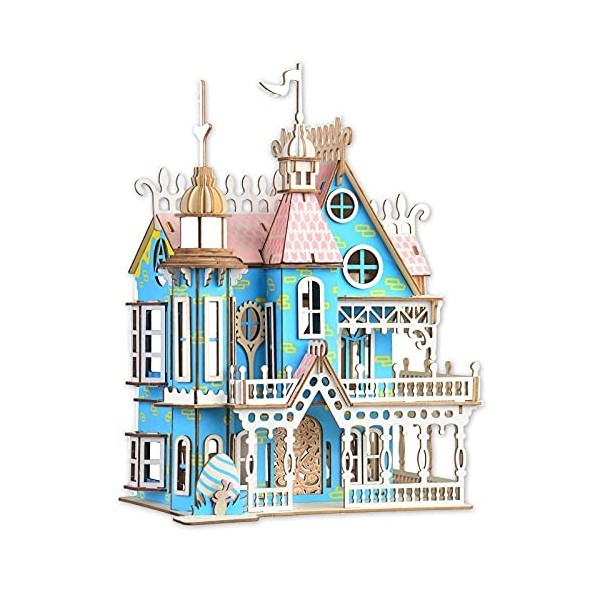 Puzzle 3D Maison de poupée pour Enfants, Puzzle 3D de Maison de poupée pour Filles - Jouets éducatifs en Papier pour Le Jeu C