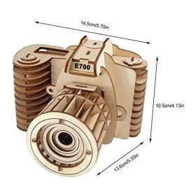 Zerodis- Bloc de Construction Jouet Puzzle Appareil de Photo en Bois pour Enfants Adultes Plus de 6 Ans