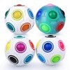 Coolzon Magique Balle Arc-en-Ciel Magic Ball Puzzle Ball éducation Jouets pour Les Enfants Adultes, 3*Blanc+1 Magique Balle A