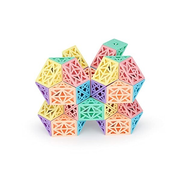 ShiningLove Snake Cube Puzzles, Hollow Design Wedges Magic Snake Cube Puzzles 3D Brain Teaser Jouet sensoriel pour enfants et