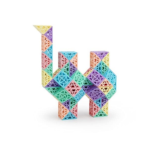 ShiningLove Snake Cube Puzzles, Hollow Design Wedges Magic Snake Cube Puzzles 3D Brain Teaser Jouet sensoriel pour enfants et