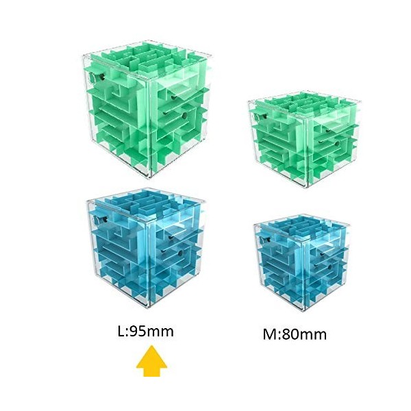 digitCUBE Puzzle 3D abyrinthe Cube XL - Jeu dadresse - 10 x 10 cm - Cadeau garçon et fille - Bleu