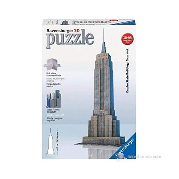 Ravensburger - Puzzle 3D Building - Empire State Buildin - A partir de 10 ans - 216 pièces numérotées à assembler sans colle 