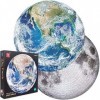 1000 pièces de puzzles pour adultes et enfants - Puzzle visuel 3D rond double face terre et lune - Jeux de puzzle anti-stress