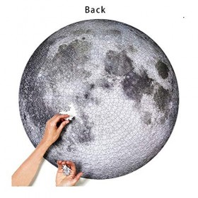 1000 pièces de puzzles pour adultes et enfants - Puzzle visuel 3D rond double face terre et lune - Jeux de puzzle anti-stress