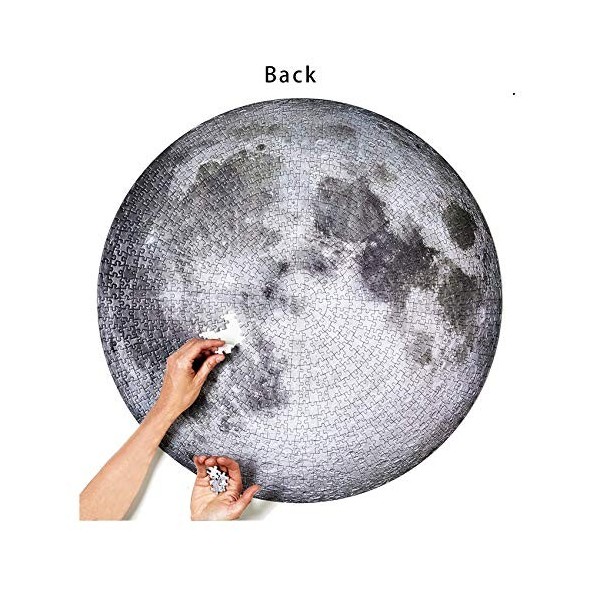 1000 pièces de puzzles pour adultes et enfants - Puzzle visuel 3D rond double face terre et lune - Jeux de puzzle anti-stress