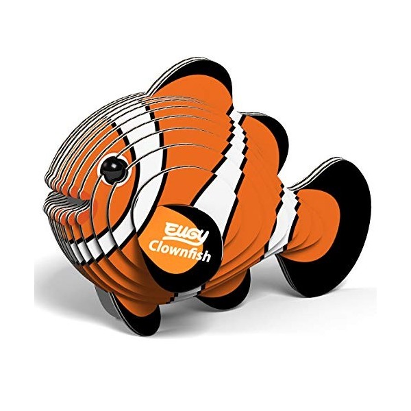 EUGY 650037-Poisson Clown-Puzzle Animal 3D-pour Enfants et Adultes-À Assembler-À partir de 6 Ans, EH-037