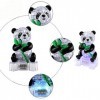 Fopytu Crystal Puzzles 3D Puzzle Panda avec Décoration De Maison Légère Clignotante Jouet danniversaire pour Enfants Enfants