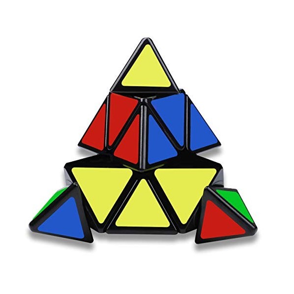 Coolzon Pyramide Cube Pyraminx Triangle Magic Cube, Cube Magique 3x3 avec Autocollant de PVC 3D Puzzle Cube Brain Teasers pou