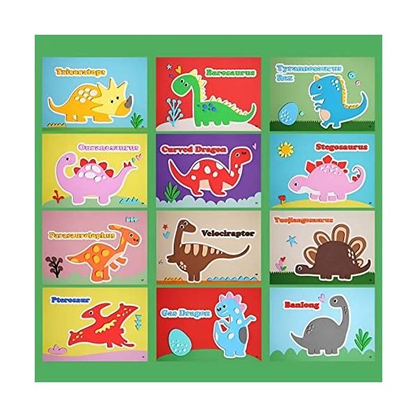 Bricolage Enfants Animaux Autocollants Faits À La Main, 12 Feuilles/Ensemble Dessin Animé 3D EVA Autocollant Jouets, Puzzle J