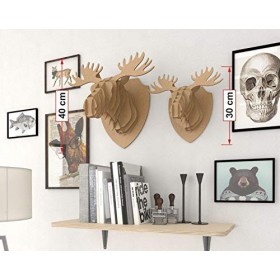 TÊTE DORIGNAL Trophée animalier bricolage en carton recyclé. Kit puzzle 3D sculpture murale décor animalier. Produit artisan